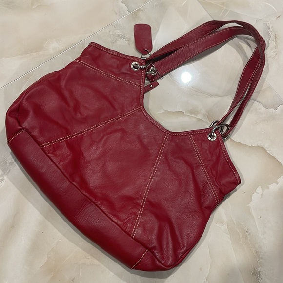 NATURALIZER - Red Leather Shoulder Bag - Picture 2 of 6